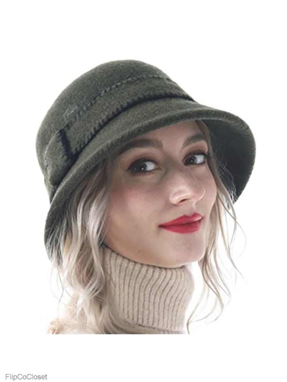 Wool Blend Bucket Hat Winter Cloche Vintage 1920s Bowler